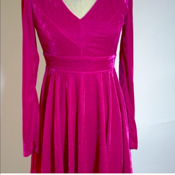 Honey Punch Dresses Nwt Velvet Pink Fit Flare Skater Dress Poshmark